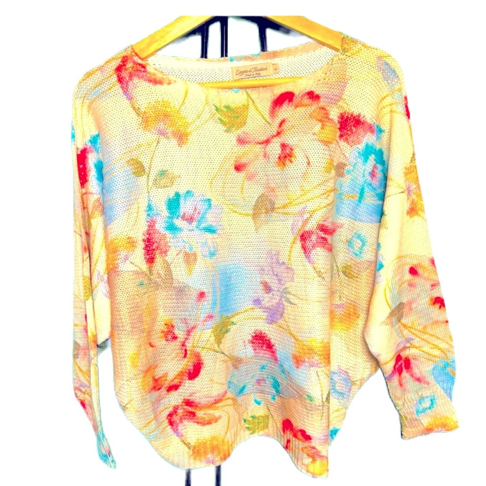 Made in Italy S Brand New Loggia de Tesitory Floral Blouse Spring Summer Bright